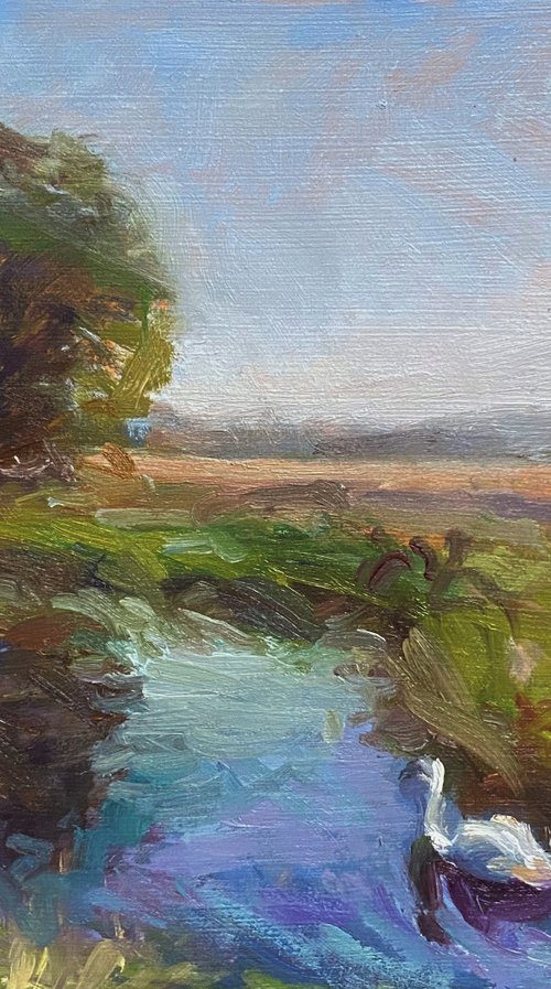 Original oil Impressionist English countryside landscape. by Jackie Smith