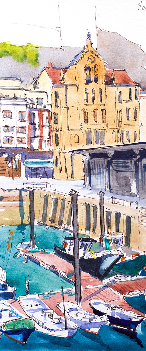 San Sebastian. Street sketch by Sasha Romm