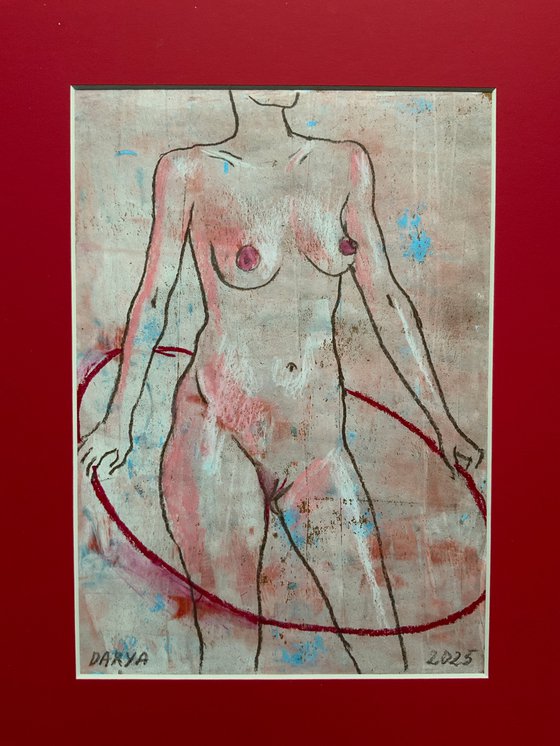 The nude with a gymnastics hoop