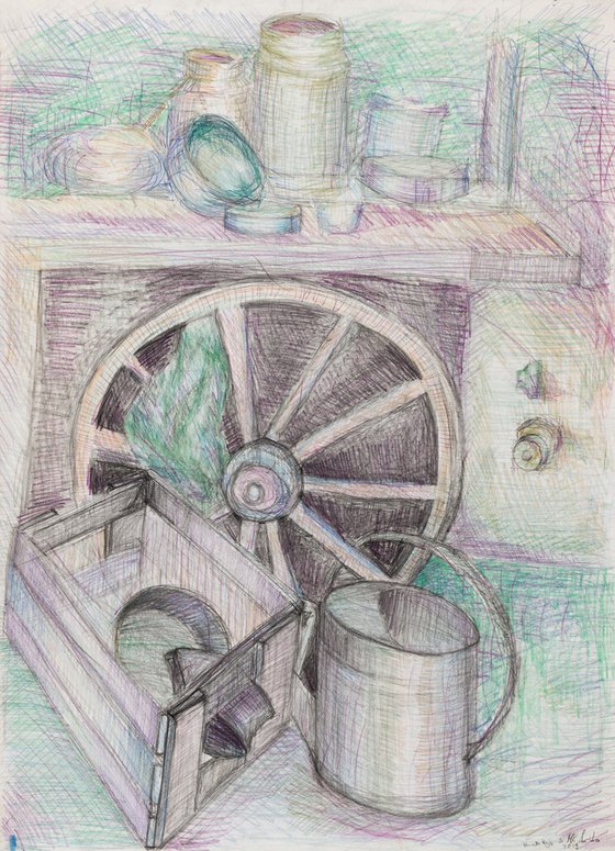 Still Life with a Wooden Wheel