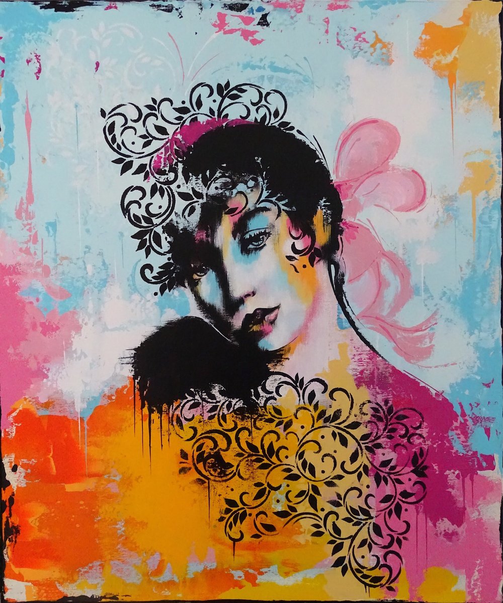 Impressionistic Portrait Acrylic Painting By Livien Rozen, 20 X 24", Swing, Original Artwork