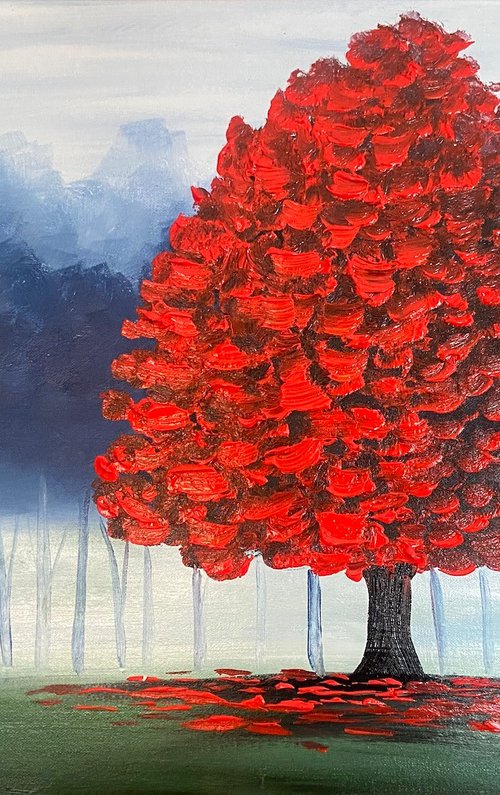 Magnificent Red Tree by Aisha Haider