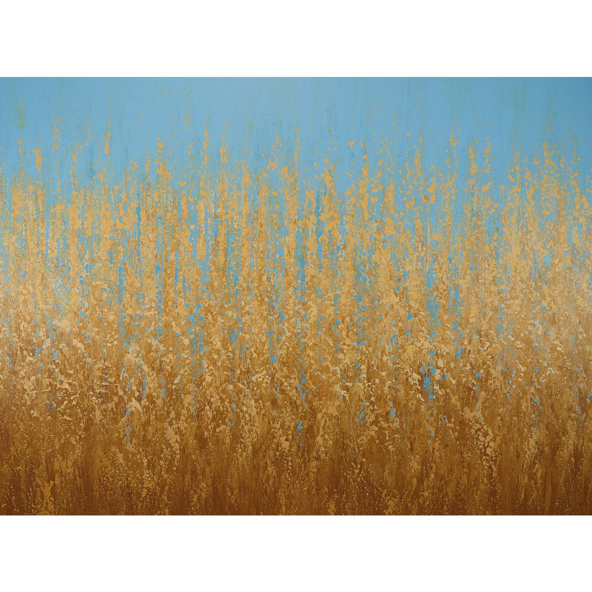 Expressive Abstract Acrylic Painting By Suzanne Vaughan, 54 X 40", Soft Summer Field, Original Artwork