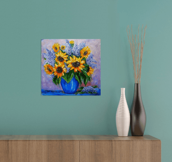 Still life with sunflowers