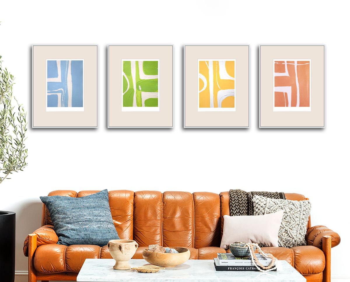 Abstract Flat Set of 4 by verginia bogdanova