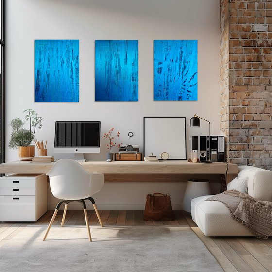 Hand-painted Blue Flow