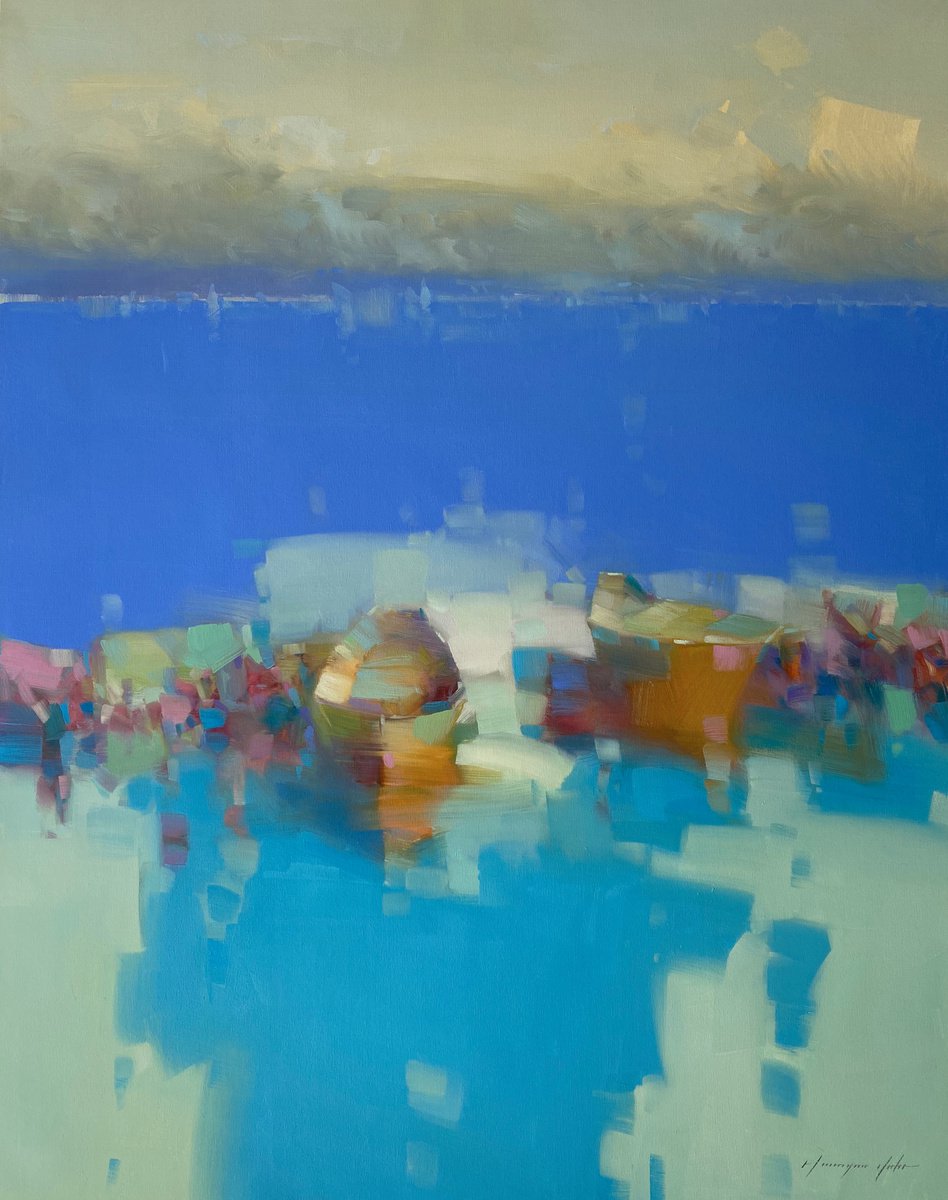 Canoes By Vahe Yeremyan, 35 X 45, Artwork For Sale On Artfinder
