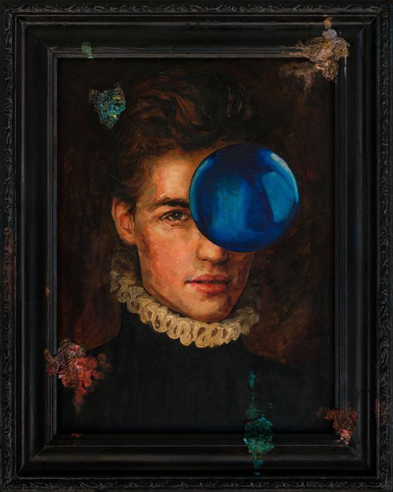 Gothic Portrait with a Blue Ball