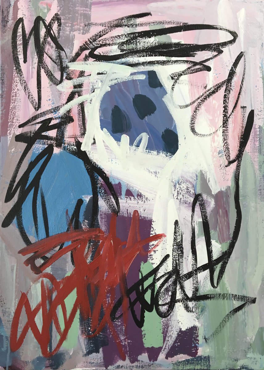 Abstract Acrylic Painting By Sofi Ginger, 20 X 28", Patterns Of Karma, Original Artwork