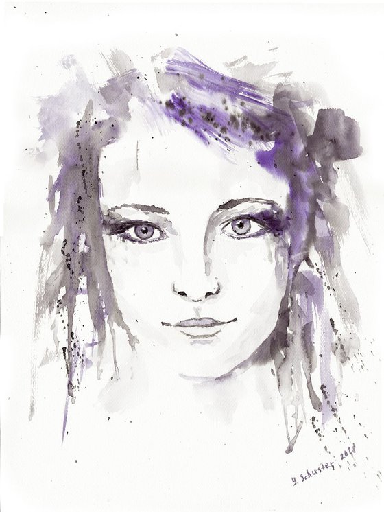 Abstract Watercolour women'...