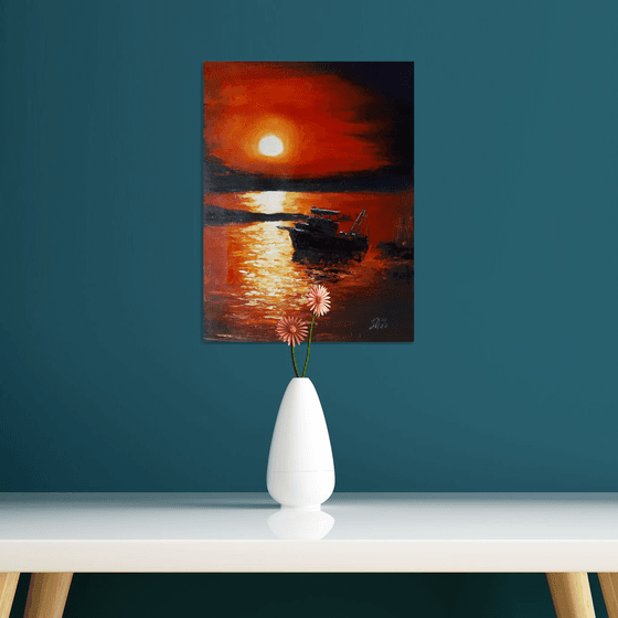 Sunset /  ORIGINAL OIL PAINTING