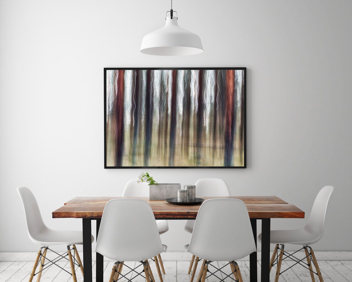 Impressionistic Abstract Photograph By Karim Carella, 45 X 31", Conifers (Studio 5), Original Artwork