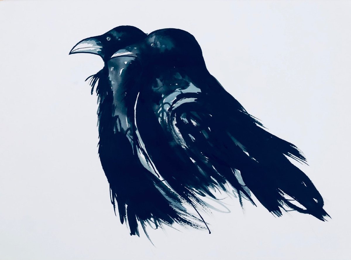 Expressive Animal Ink Drawing By Shabs Beigh, 28 X 28", Retired, Original Artwork