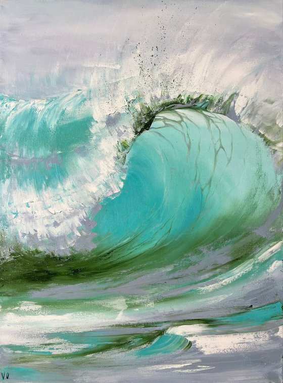 Fresh turquoise green sea wave