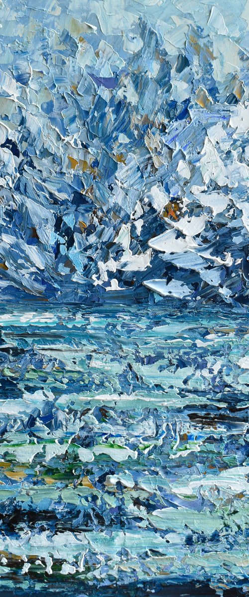 Ocean after the storm - Palette knife seascape painting by Olga Tkachyk
