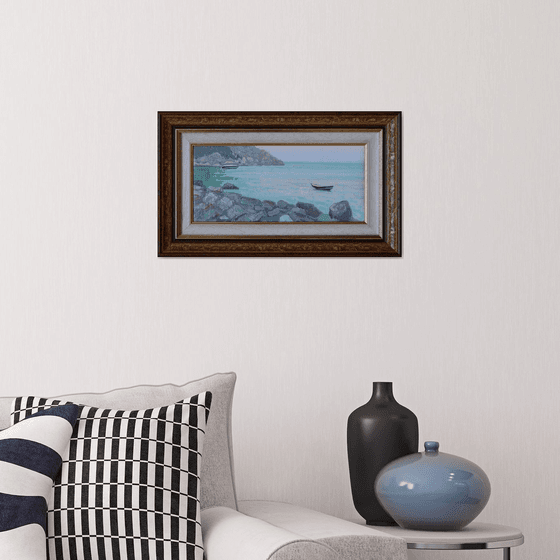 Boats at sunset. Turunc