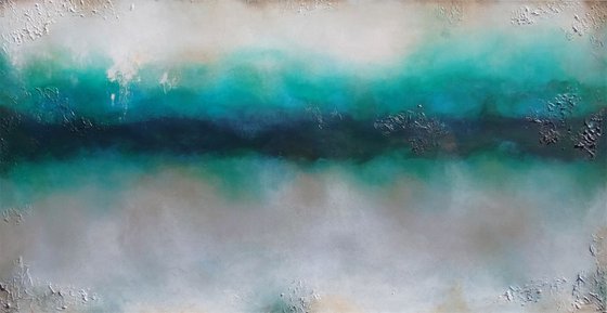 blue green abstract  (140 x 70 cm)