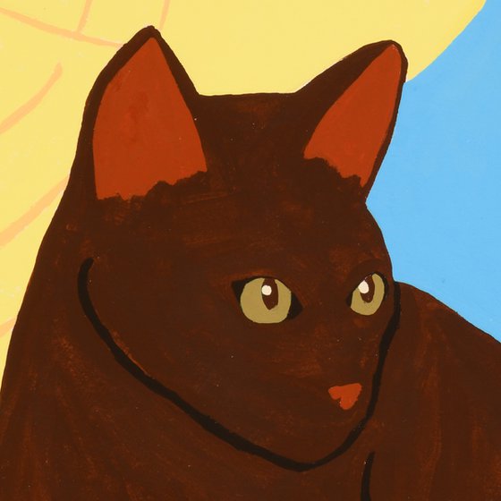 Girl, cat and bougainvillea
