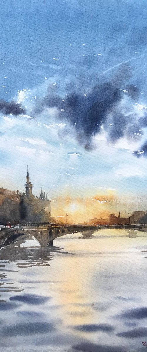 View of the River Seine by Eugenia Gorbacheva