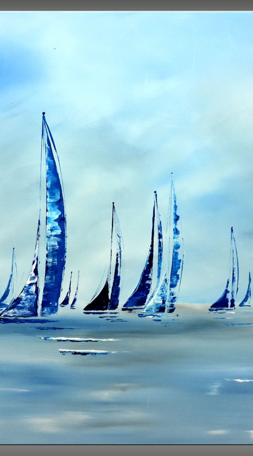Happy Holidays - abstract seascape on canvas, ready to hang by Edelgard Schroer