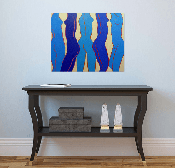 FIVE RHYTHMIC NUDES IN BLUES