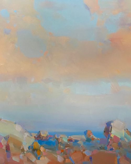 Cliffs, Original oil painting, Handmade artwork, One of a kind by Vahe Yeremyan