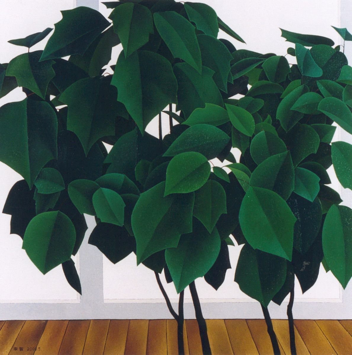 Abstract Oil Painting By Zhi Li, 39 X 39", Creative Work 02 [Balcony], Original Artwork