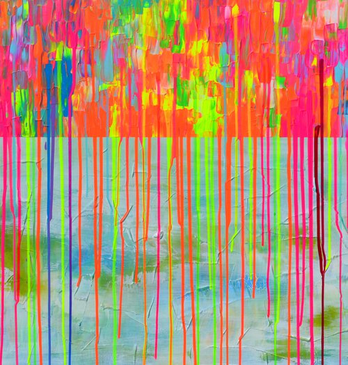 71x32'' Rainbow Clouds - Rainbow Rain by Soos Tiberiu