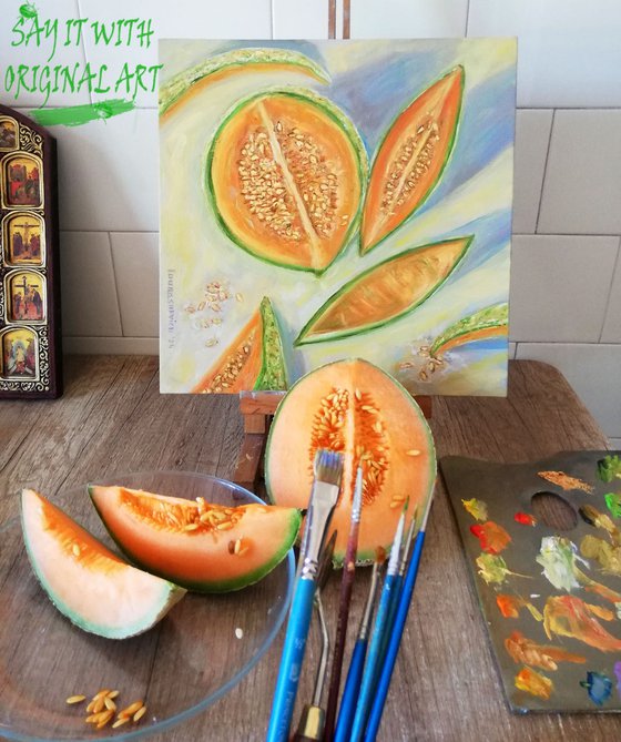 Tablescape with Melon Slices