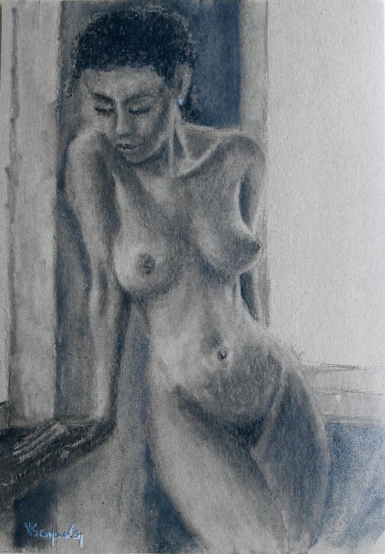 Female Figure 37 Charcoal Sketch