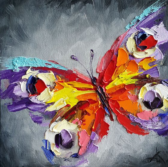 Peacock butterfly - butterfly, insects, oil painting, butterfly oil, butterfly art, gift, art