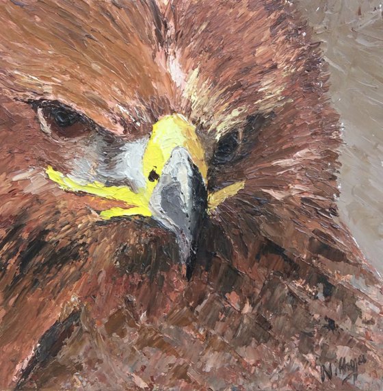Brown Bird! - Textured Bird Portrait in Oils