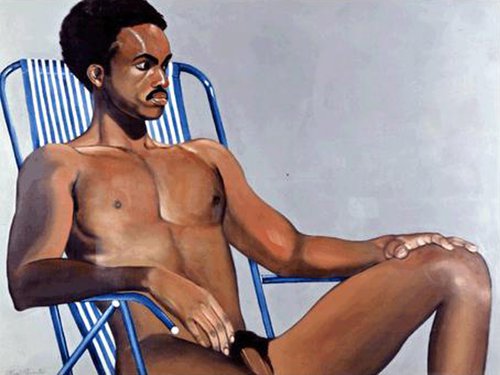 "Nude In Beach Chair" Oil on Canvas 36" x 48" by Maureen Hunt Piccirillo