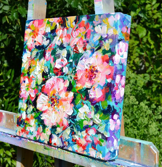 Wild White and Pink Roses