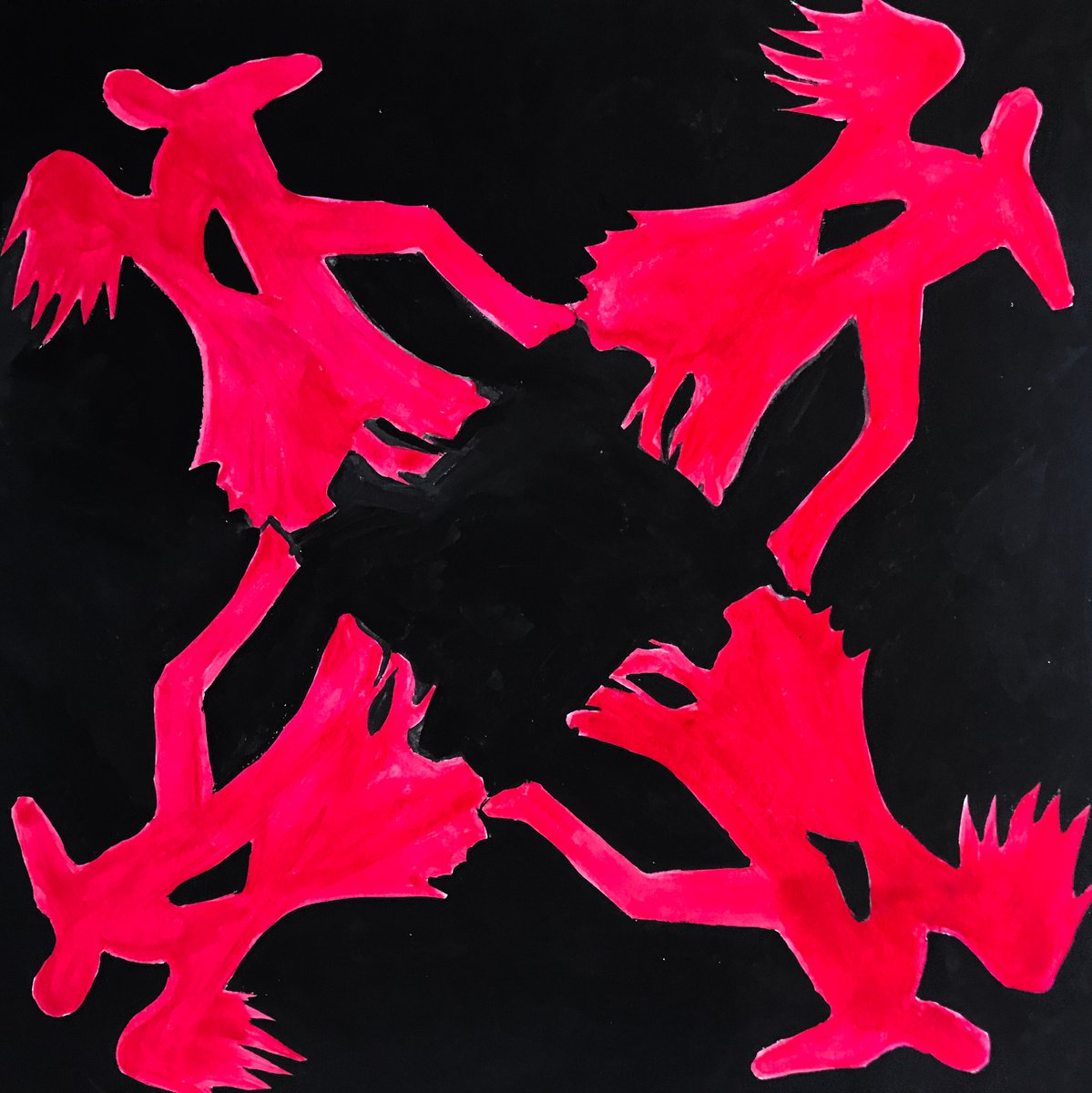 Abstract Painting By Anastasia Terskih, 10 X 10, Passion, Original Artwork