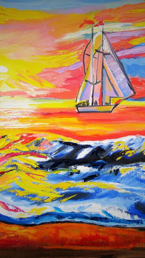 Sea Sunset. by Alexandra Tomorskaya/Caramel Art Gallery
