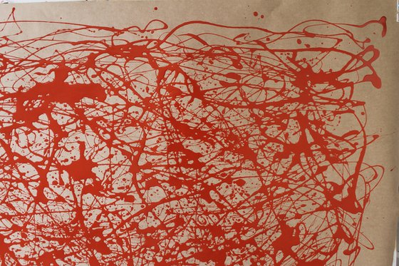 Red  Energy- Style Jackson Pollock