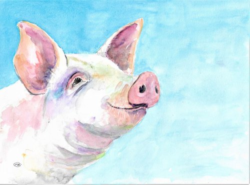 Happy Pig by MARJANSART