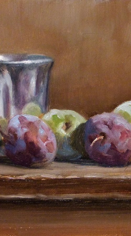 Plums and Goblet by Pascal Giroud