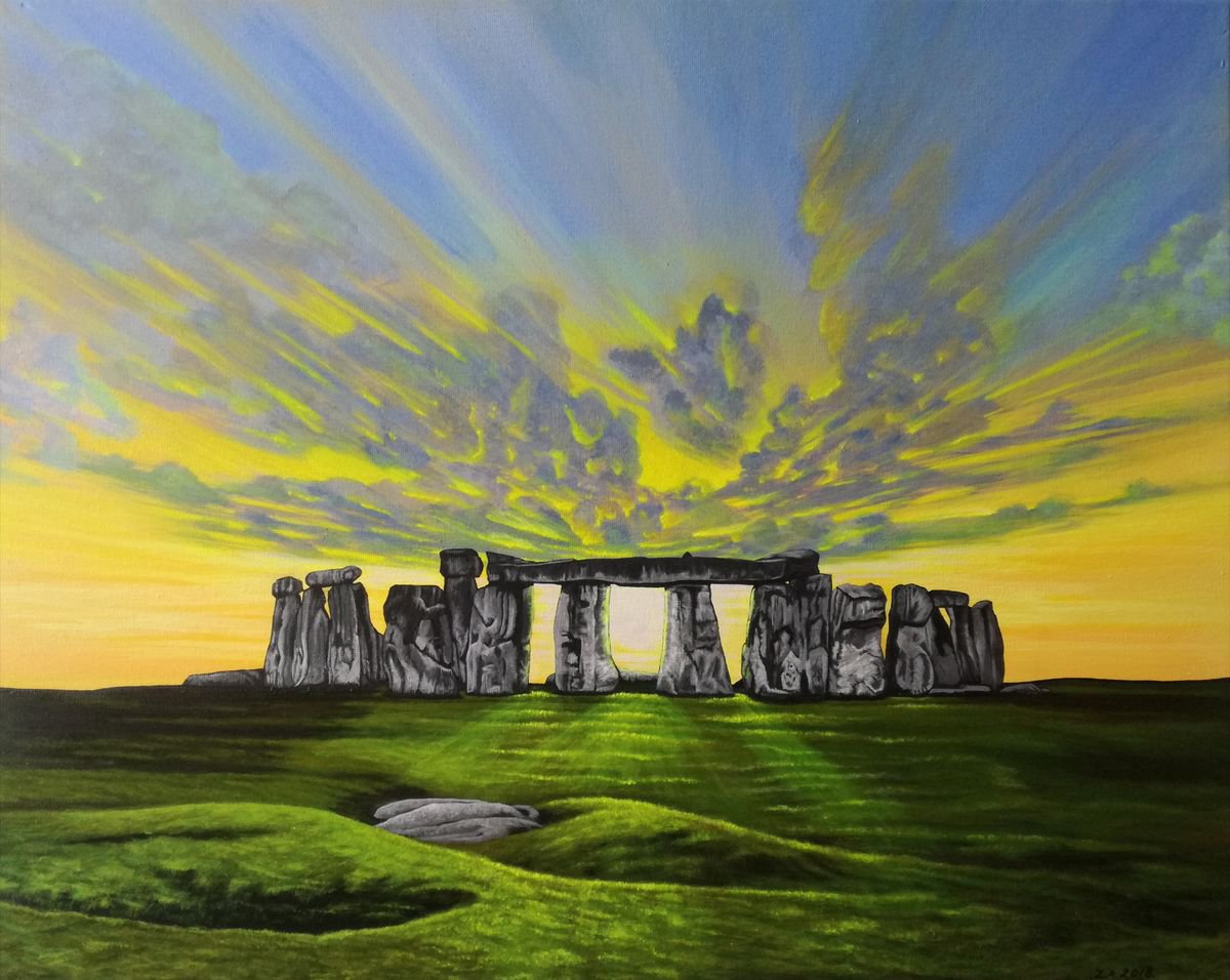 Stonehenge. Acrylic painting by Zoe Adams Artfinder