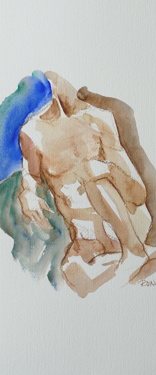 Seated male nude by Rory O’Neill