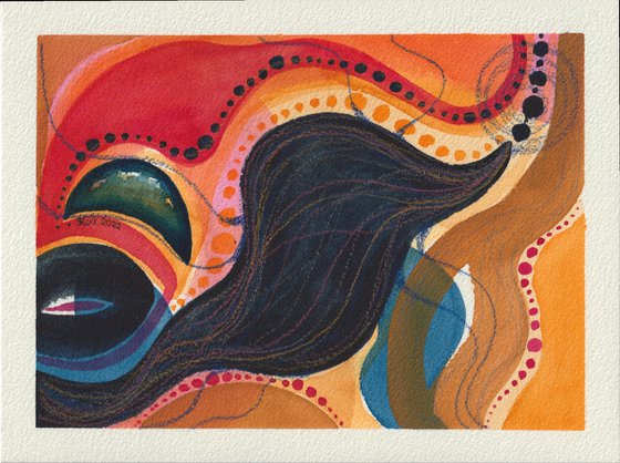 The Carnival Collection - 'Dance' Original Abstract Watercolour Painting 6" x 8" by Black Artist Stacey-Ann Cole