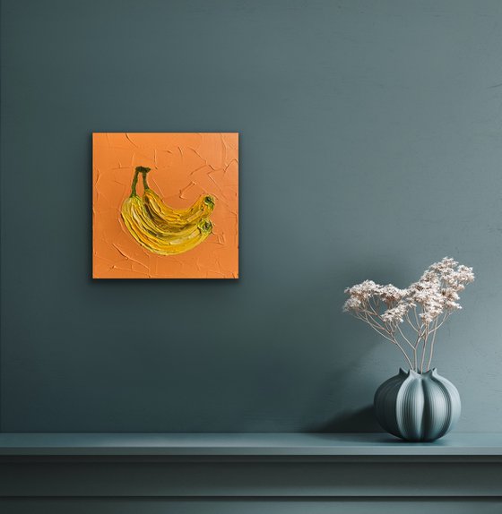 Bananas on orange