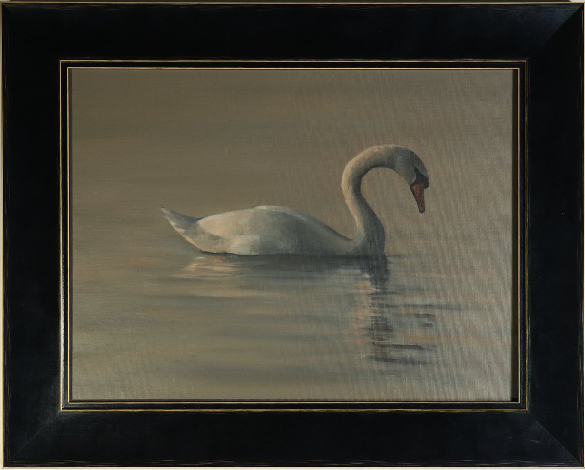 Water Swan at Dusk by Alex Jabore