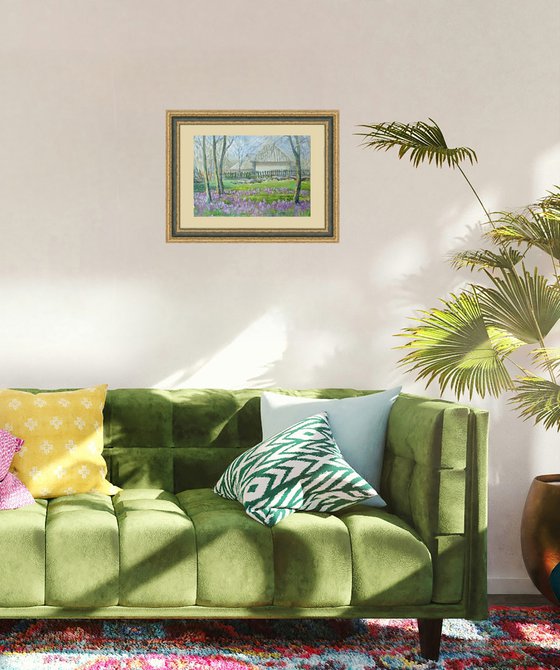 Spring flowers in an old yard