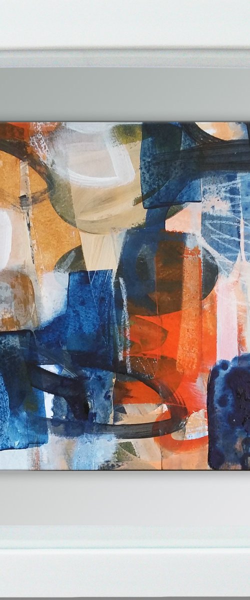 Thinking out loud #1-  Framed ready to hang original abstract by Carolynne Coulson