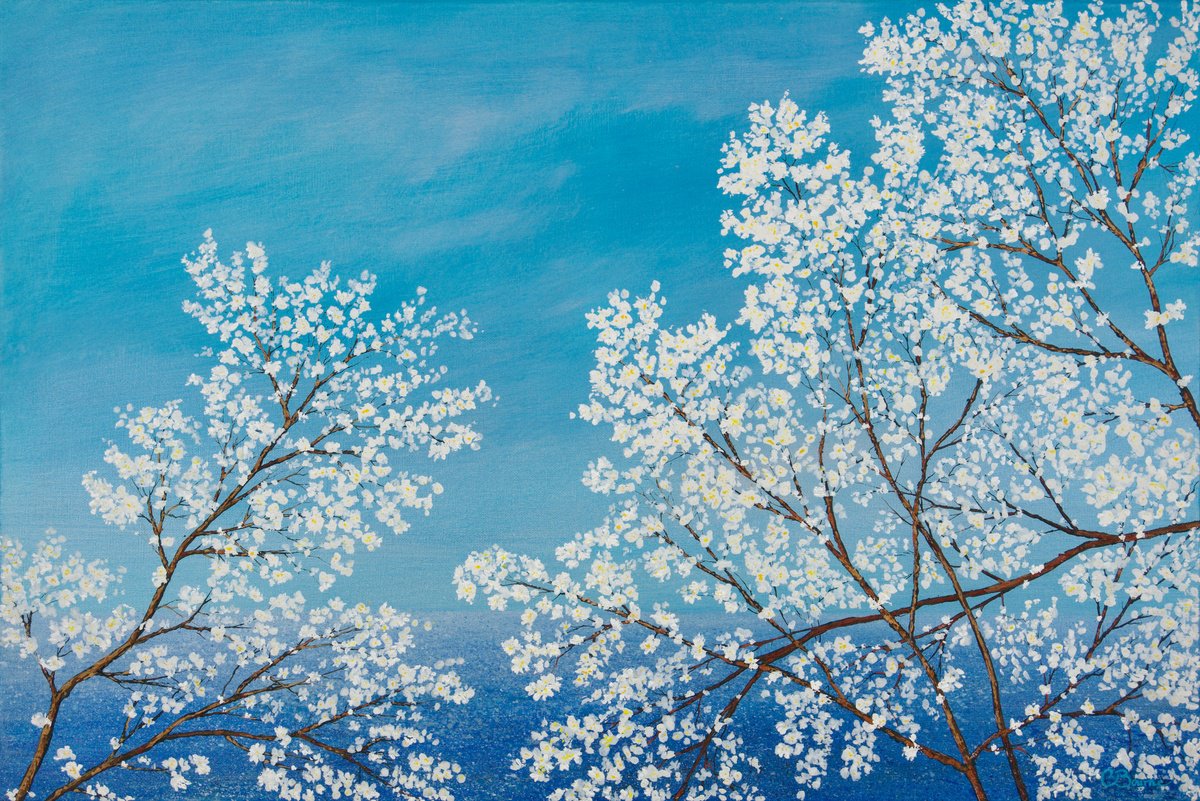 The First Blossom Of Spring 61x91cm by Chris Bourne