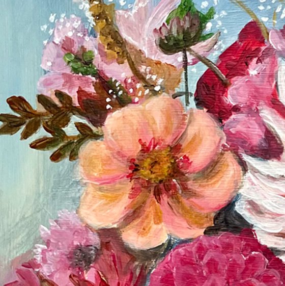 Dahlias with Squash