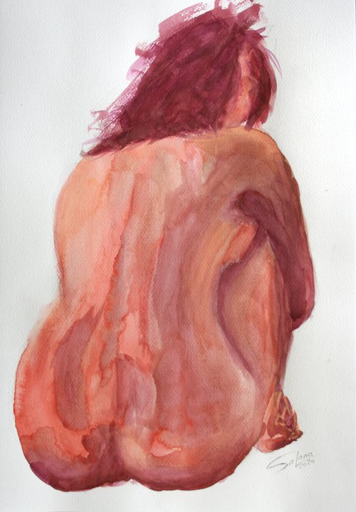 Grace XI. Series of Nude Bodies Filled with the Scent of Color /  ORIGINAL PAINTING by Salana Art Gallery