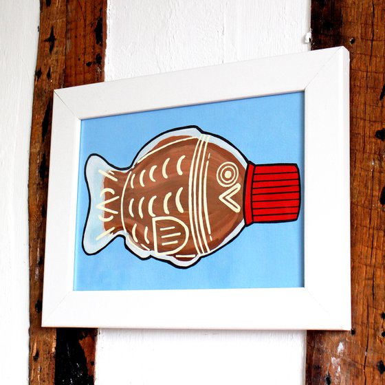 Soy Sauce Fish Painting on Unframed A5 Paper